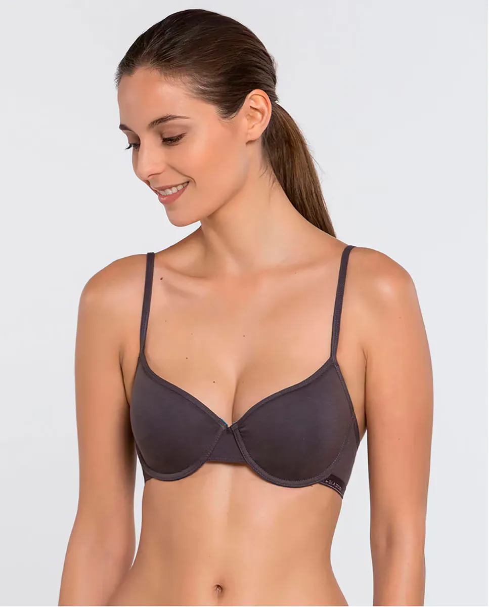 Базовый хлопковый бюстгальтер на косточках Punto Blanco, темно-серый
Базовый хлопковый бюстгальтер на косточках Punto Blanco, темно-серый