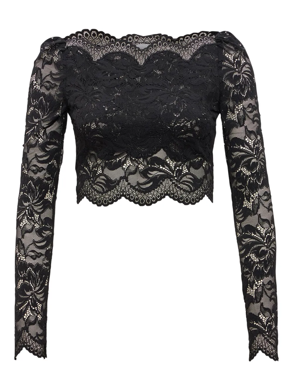 Топ с длинными рукавами из цветочного кружева Rabanne, черный
Топ с длинными рукавами из цветочного кружева Rabanne, черный