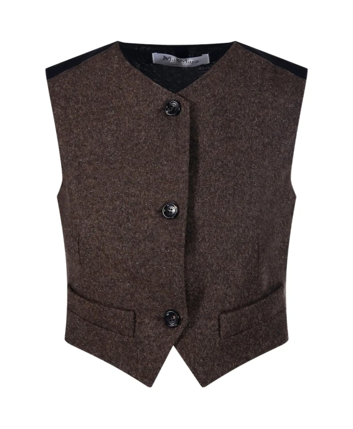 Коричневый жилет с V-образным вырезом и вставкой. Max Mara, коричневый
Коричневый жилет с V-образным вырезом и вставкой. Max Mara, коричневый