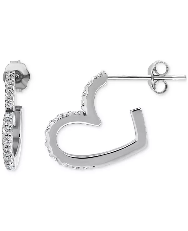 Серьги-Полукольца в форме сердца с кубическими цирконами (3/8 карата) из 18-каратного золота поверх стерлингового серебра. Эксклюзивно в Macy's. Giani Bernini, silver
Серьги-Полукольца в форме сердца с кубическими цирконами (3/8 карата) из 18-каратного золота поверх стерлингового серебра. Эксклюзивно в Macy's. Giani Bernini, silver