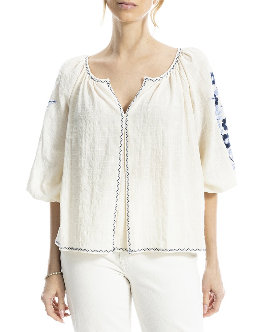 Max Studio Блузка с вышивкой V-образным вырезом и рукавами-фонариками, белый
Max Studio Блузка с вышивкой V-образным вырезом и рукавами-фонариками, белый