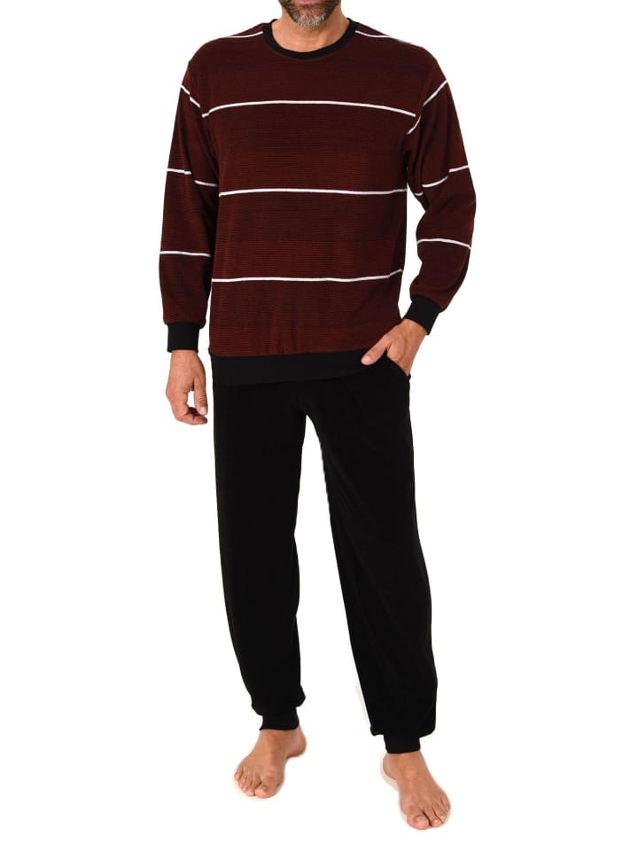 NORMANN Пижама из махровой ткани с длинными рукавами и манжетами красного цвета
NORMANN Пижама из махровой ткани с длинными рукавами и манжетами красного цвета