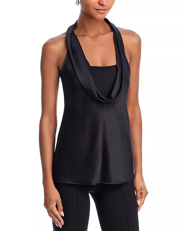 Шелковый топ с U-образным вырезом Helmut Lang, черный
Шелковый топ с U-образным вырезом Helmut Lang, черный