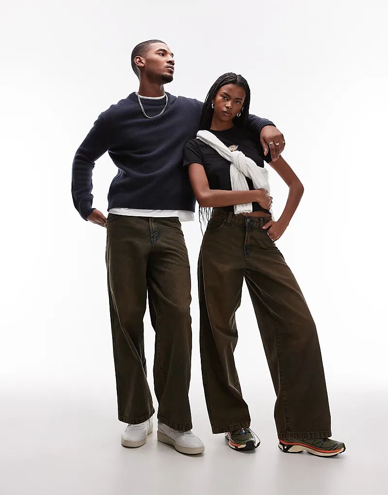 Свободные джинсы с широкими штанинами цвета индиго с коричневой потертостью Dickies
Свободные джинсы с широкими штанинами цвета индиго с коричневой потертостью Dickies