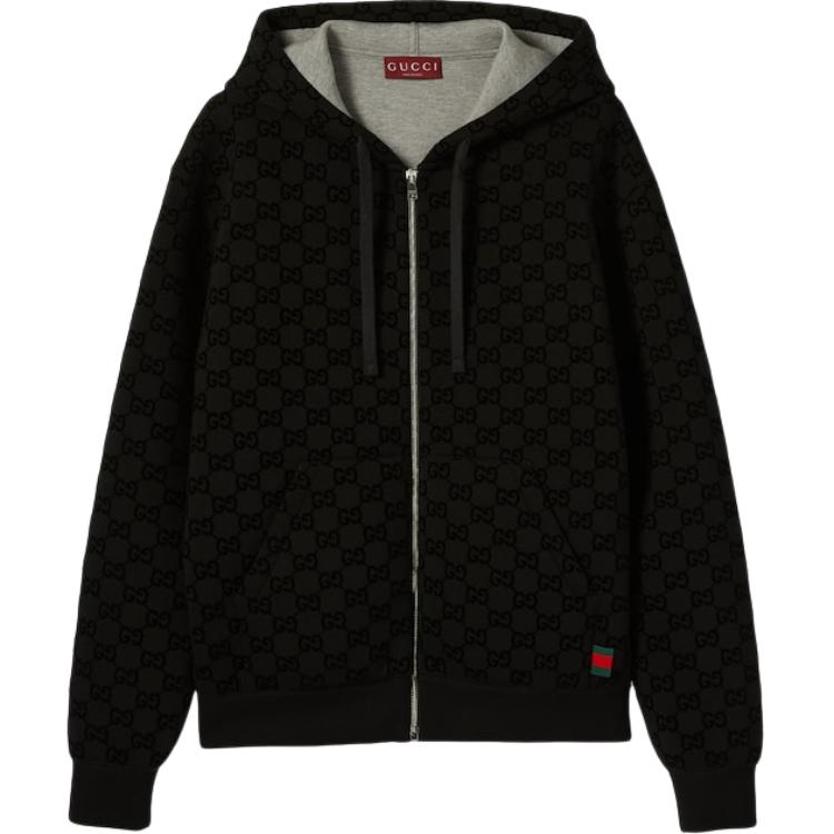 Принтованный джерси зип свитшот GUCCI, черный
Принтованный джерси зип свитшот GUCCI, черный