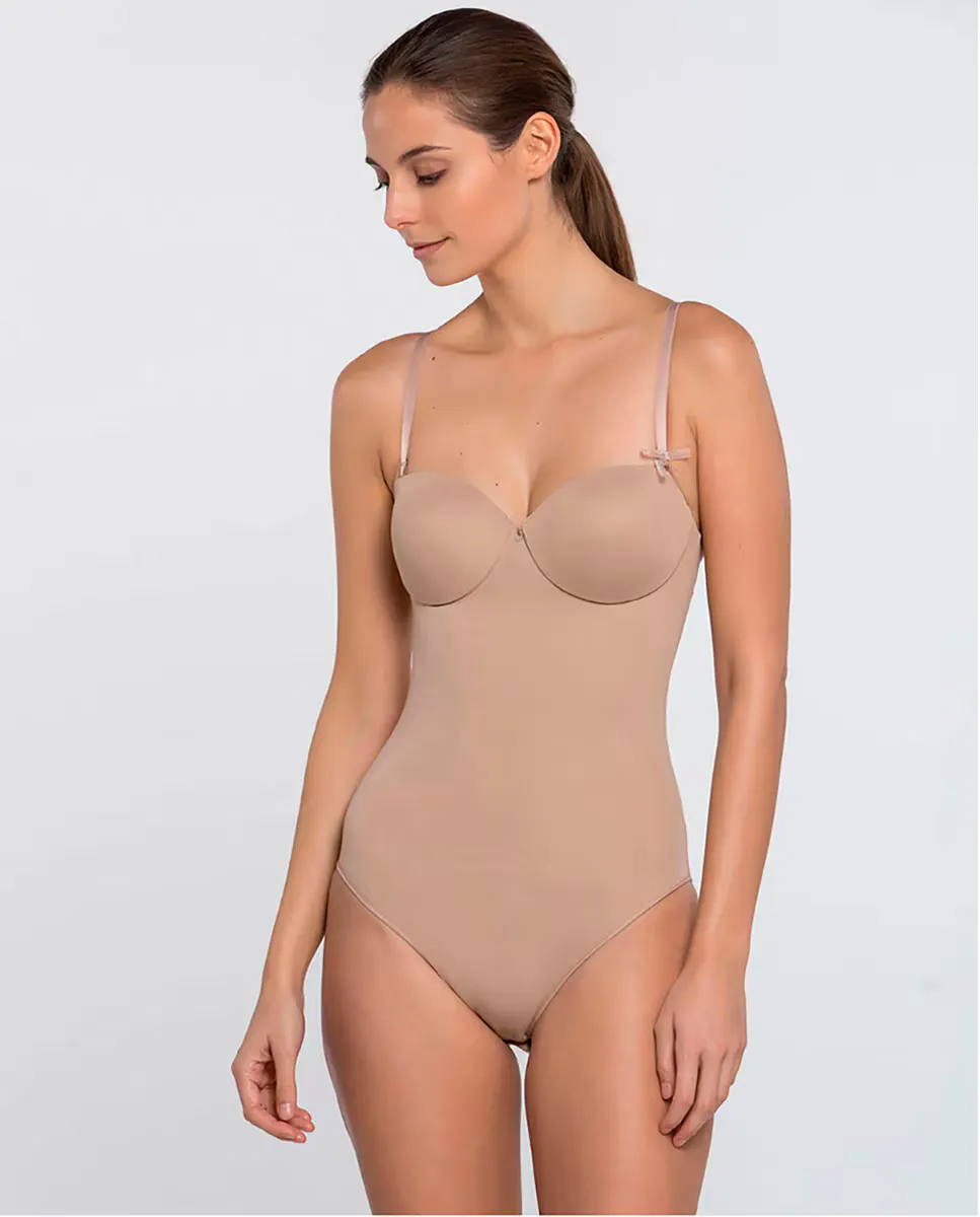 Боди из микрофибры с регулируемыми бретелями и пеной Punto Blanco, бежевый
Боди из микрофибры с регулируемыми бретелями и пеной Punto Blanco, бежевый