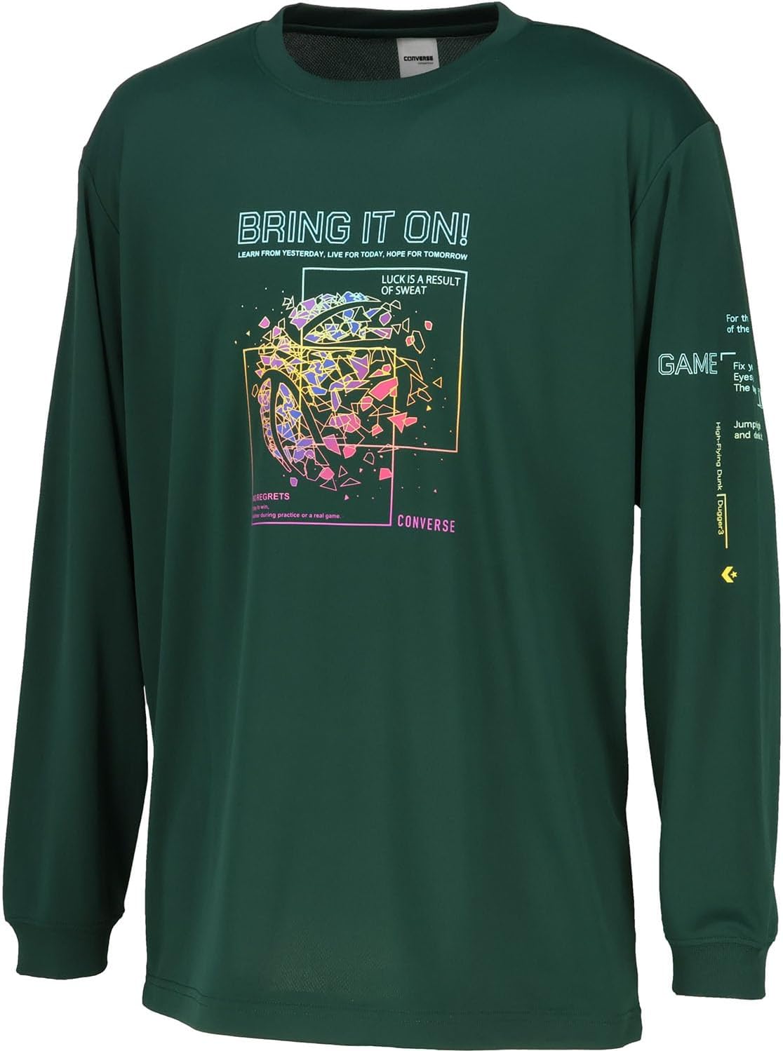 Баскетбольная футболка с длинным рукавом Converse CB252367L, с принтом, влагоотводящая, быстросохнущая, унисекс, зеленый
Баскетбольная футболка с длинным рукавом Converse CB252367L, с принтом, влагоотводящая, быстросохнущая, унисекс, зеленый