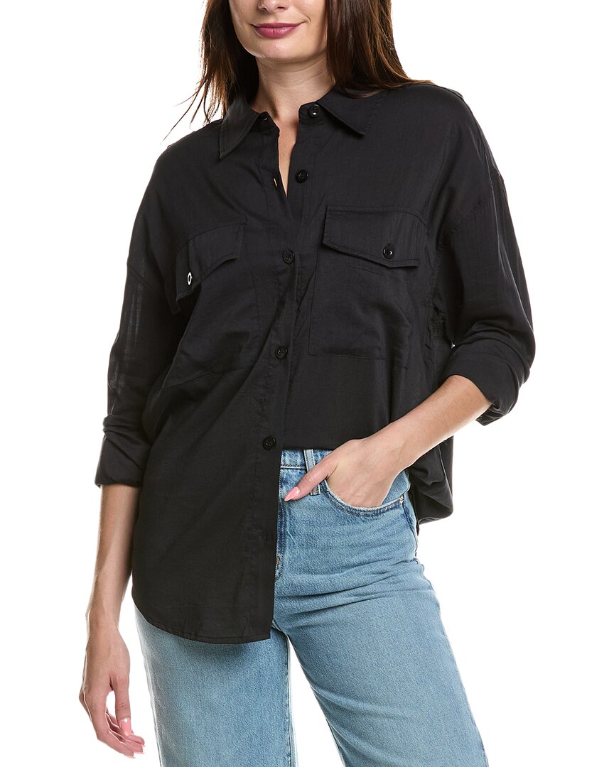 WeWoreWhat Прямая рубашка на пуговицах, черный 
WeWoreWhat Прямая рубашка на пуговицах, черный