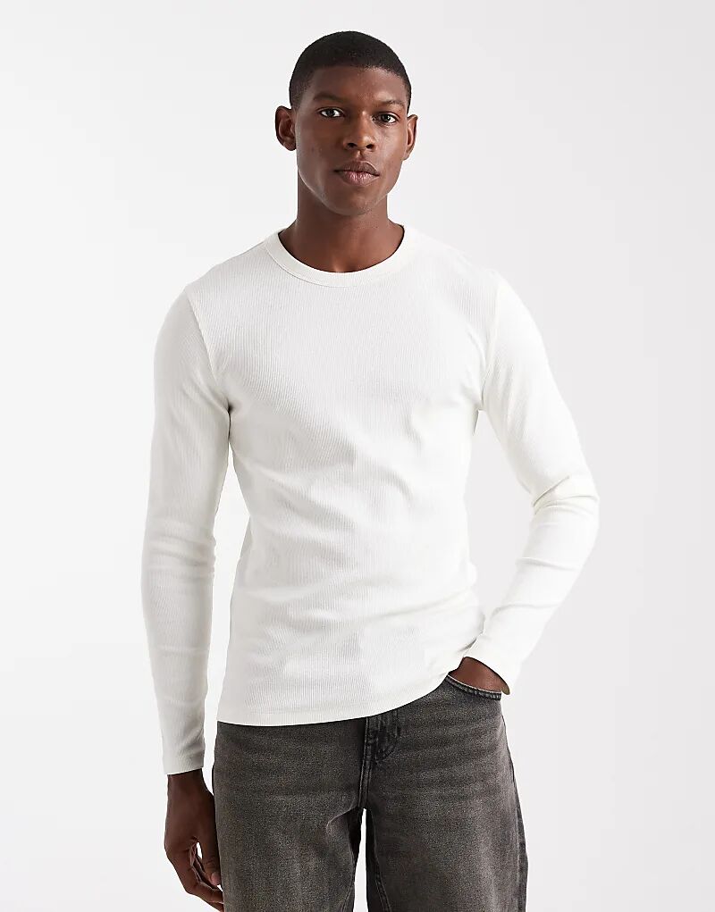 Футболка New Look с длинными рукавами, облегающая, в рубчик, бежевого цвета
Футболка New Look с длинными рукавами, облегающая, в рубчик, бежевого цвета