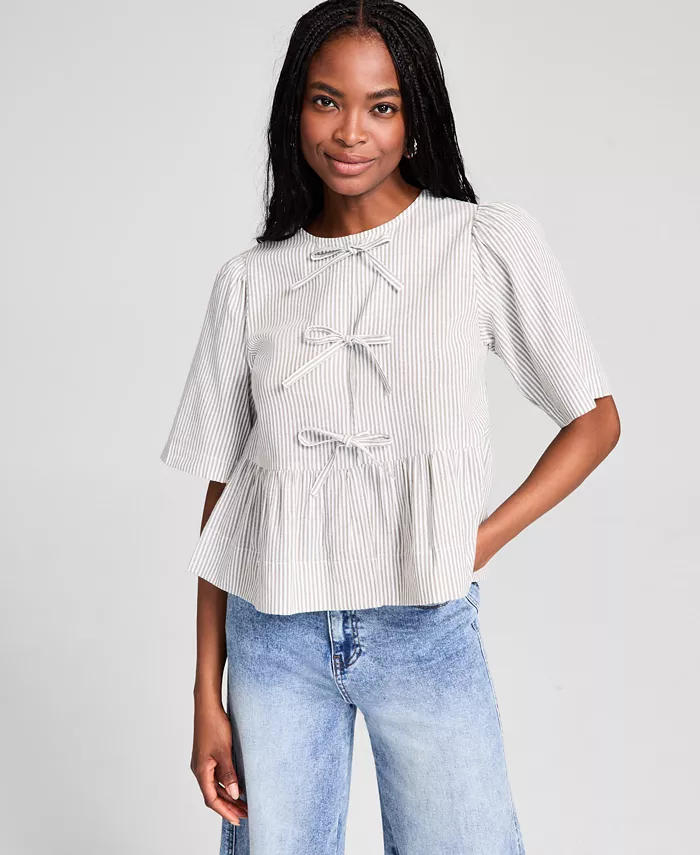 Женская хлопковая блуза с запахом и баской And Now This, зеленый
Женская хлопковая блуза с запахом и баской And Now This, зеленый