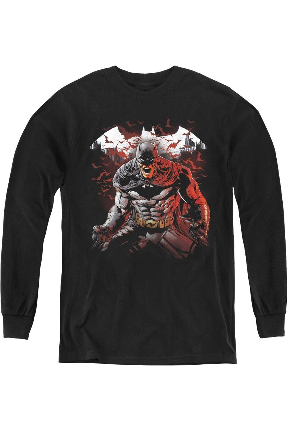 Футболка с длинным рукавом Batman Raging Bat для детей Gildan, черный
Футболка с длинным рукавом Batman Raging Bat для детей Gildan, черный