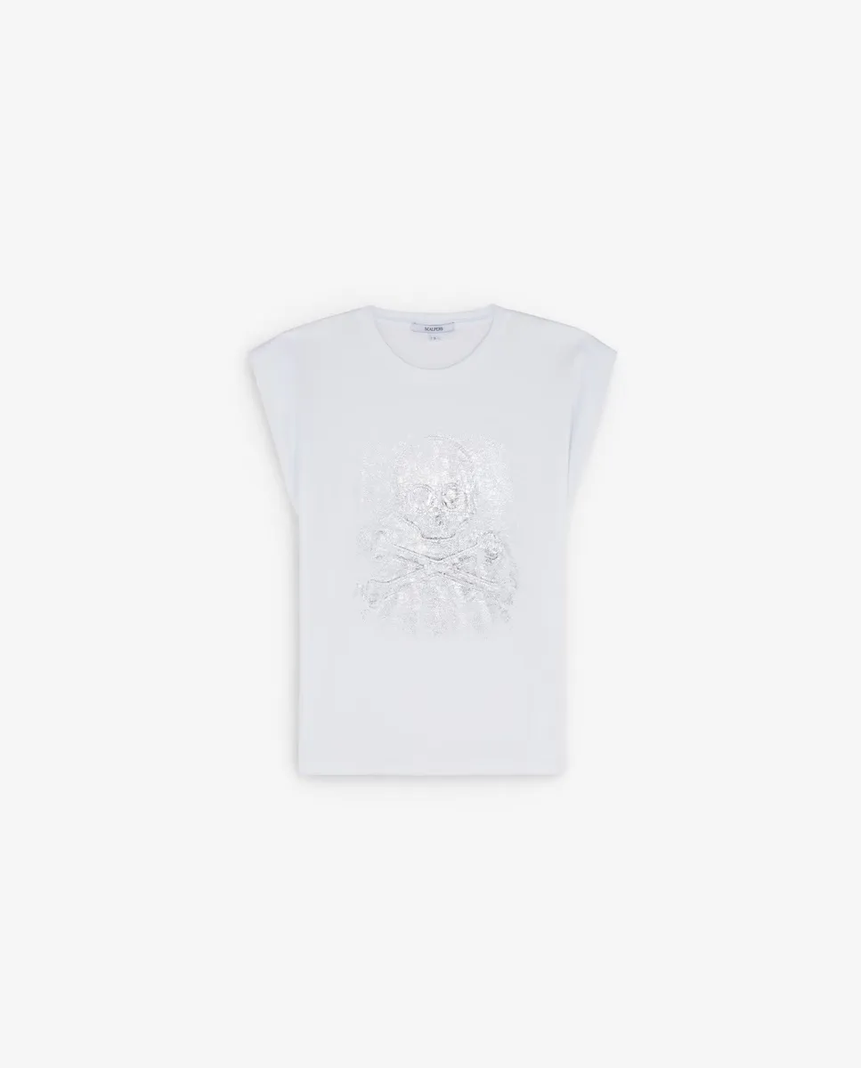 Женская хлопковая футболка с плиссированными рукавами Scalpers, белый
Женская хлопковая футболка с плиссированными рукавами Scalpers, белый