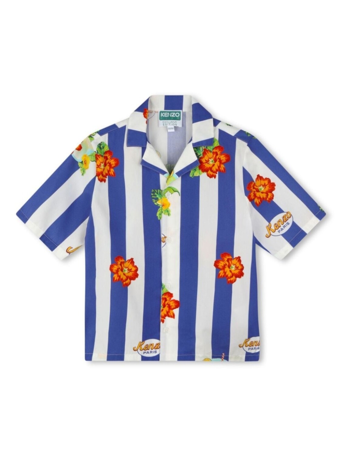Kenzo Kids полосатая рубашка с цветочным принтом, нейтральный цвет
Kenzo Kids полосатая рубашка с цветочным принтом, нейтральный цвет