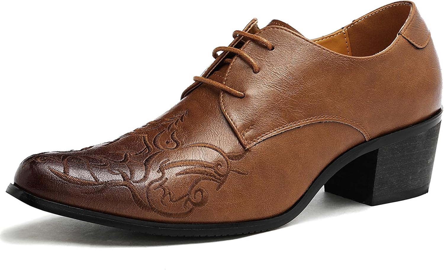 Мужские оксфорды с вышивкой на массивном каблуке, в стиле ретро, из кожи с заостренным носком, на шнуровке, деловые туфли-дерби для вечеринок, свадеб, повседневной работы Aegnongl, коричневый
Мужские оксфорды с вышивкой на массивном каблуке, в стиле ретро, из кожи с заостренным носком, на шнуровке, деловые туфли-дерби для вечеринок, свадеб, повседневной работы Aegnongl, коричневый