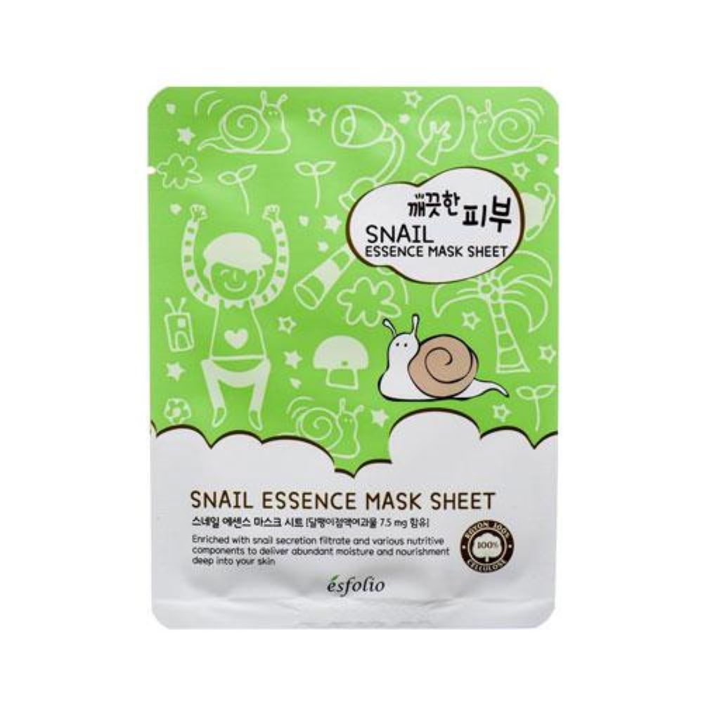 Тканевая маска для лица с муцином улитки pure skin snail essence mask sheet Esfolio, количество 1 шт.
Тканевая маска для лица с муцином улитки pure skin snail essence mask sheet Esfolio, количество 1 шт.