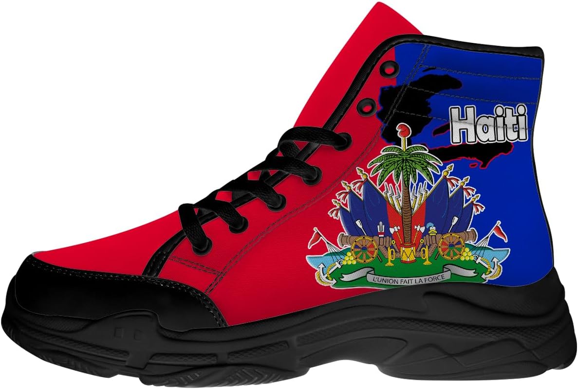 Кроссовки на высокой платформе с флагом Гаити для мужчин и женщин, спортивные туфли на шнуровке из ткани, подарки для него и для нее Generic, синий
Кроссовки на высокой платформе с флагом Гаити для мужчин и женщин, спортивные туфли на шнуровке из ткани, подарки для него и для нее Generic, синий