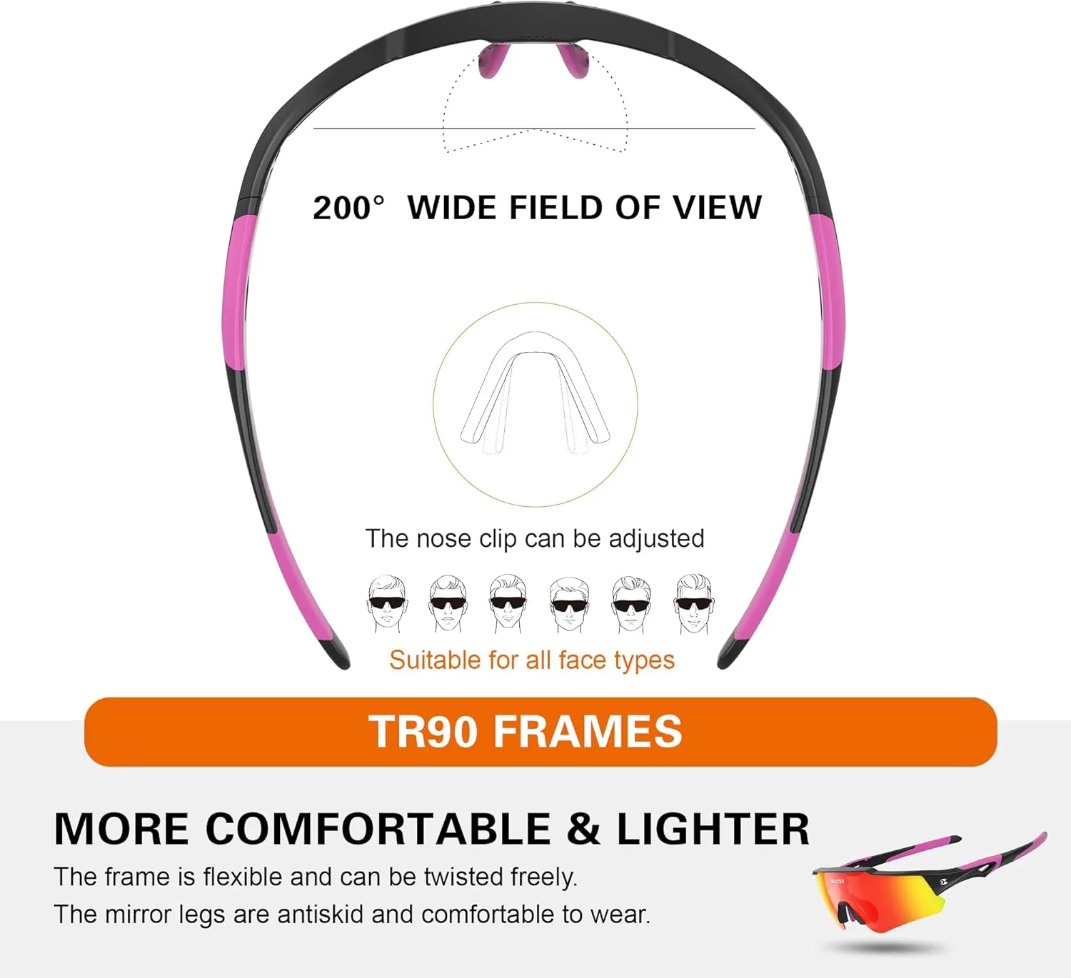 Спортивные поляризованные солнцезащитные очки для мужчин: женские солнцезащитные очки для велоспорта с защитой UV400, для бейсбола и бега suoso, C02-whtie Blue
Спортивные поляризованные солнцезащитные очки для мужчин: женские солнцезащитные очки для велоспорта с защитой UV400, для бейсбола и бега suoso, C02-whtie Blue