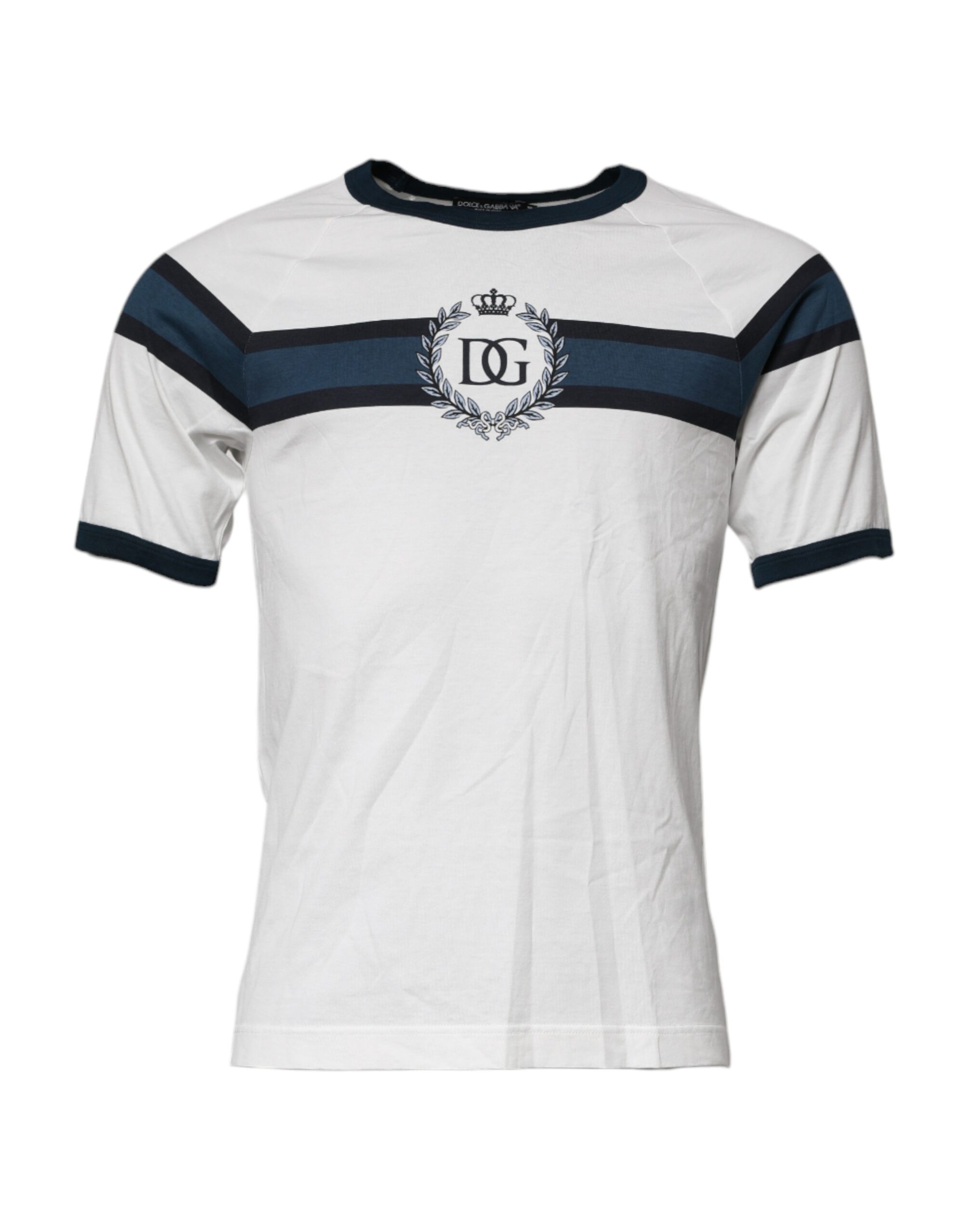 Белая хлопковая мужская футболка с круглым вырезом и принтом логотипа Dolce & Gabbana
Белая хлопковая мужская футболка с круглым вырезом и принтом логотипа Dolce & Gabbana