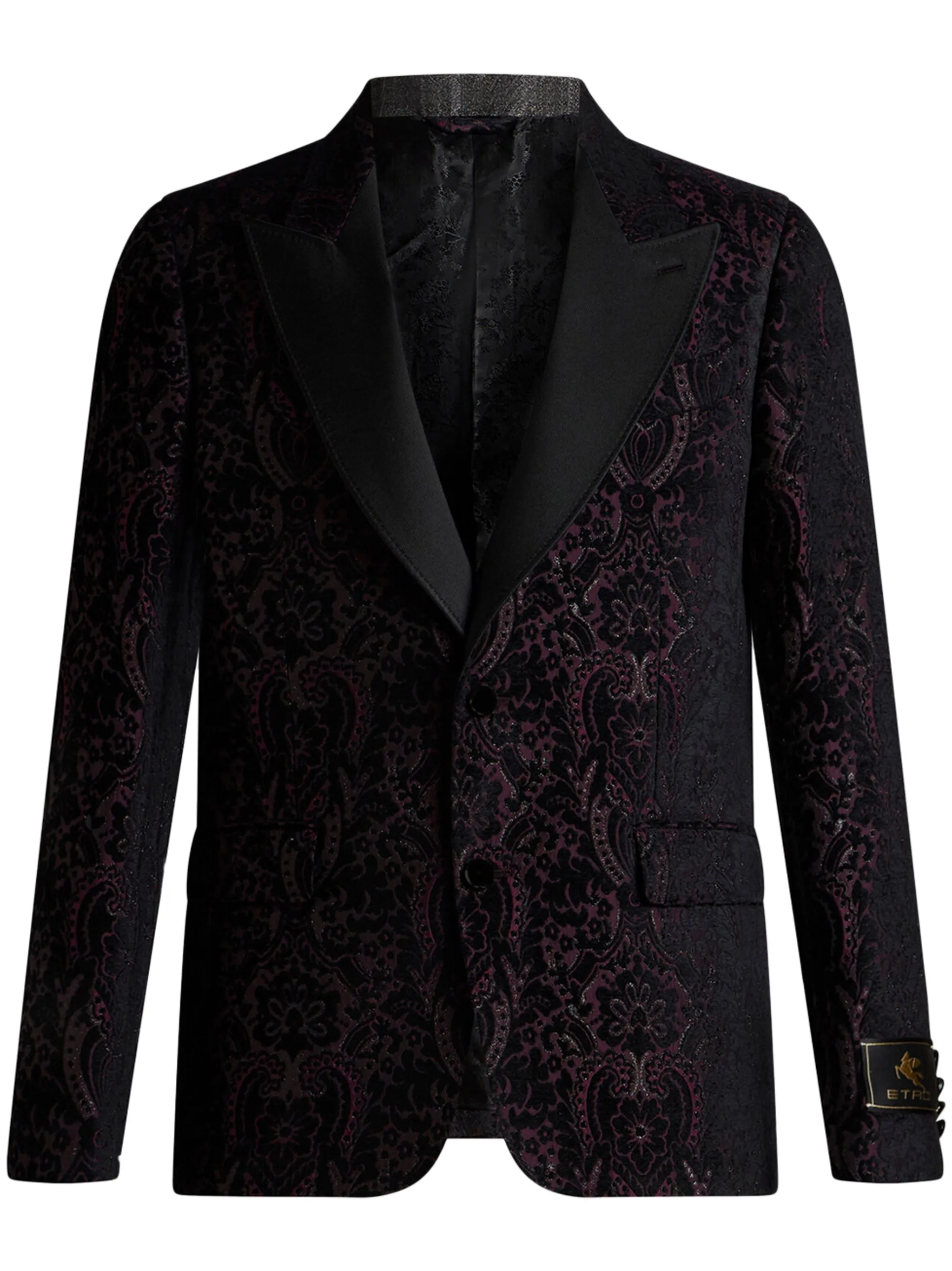 Бархатный жаккардовый пиджак Etro, черный
Бархатный жаккардовый пиджак Etro, черный