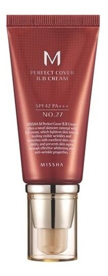 Крем с высокой УФ-защитой №27 Honey Beige, SPF 42, 50 мл Missha, M Perfect Cover, BB-
Крем с высокой УФ-защитой №27 Honey Beige, SPF 42, 50 мл Missha, M Perfect Cover, BB-