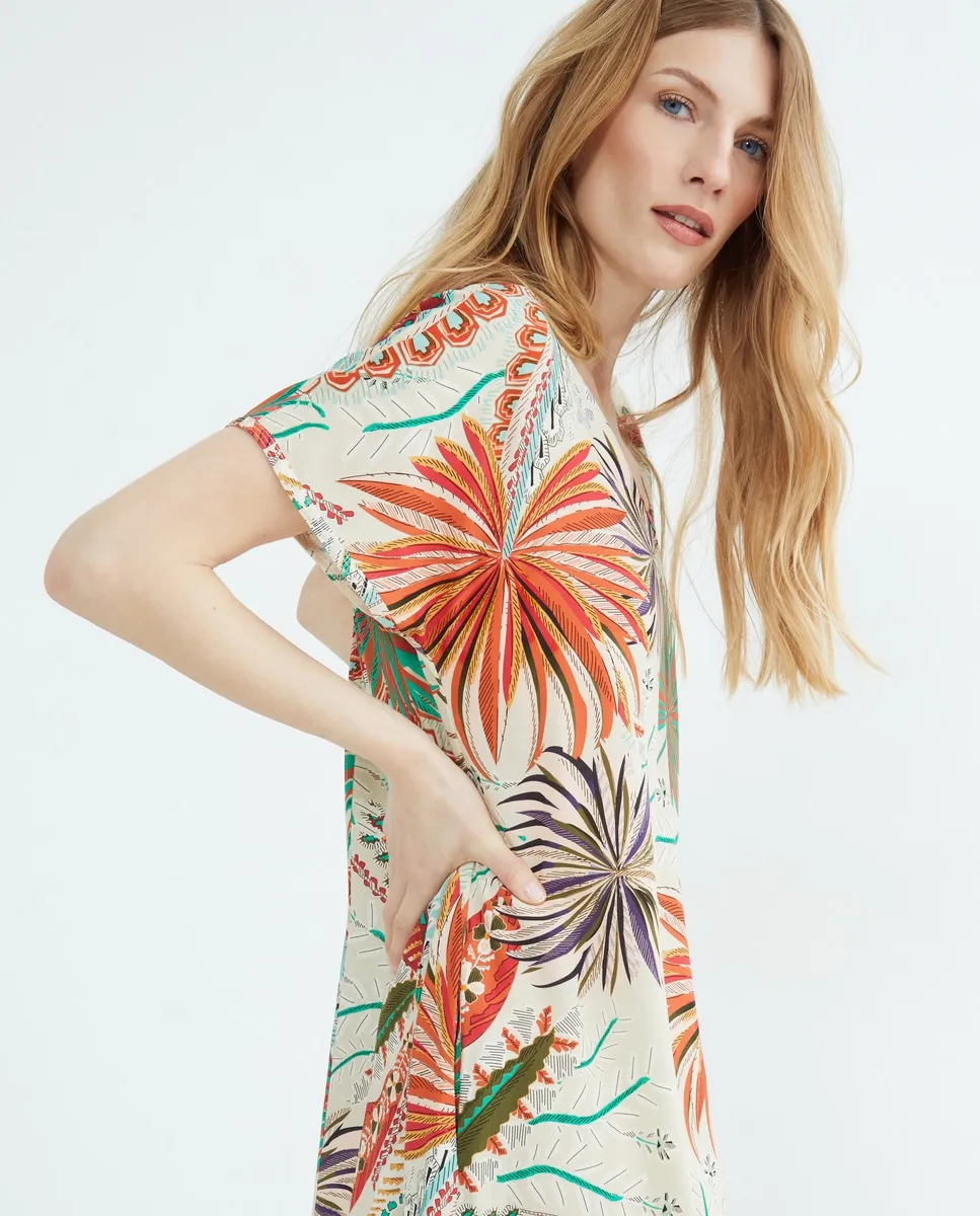 Платье миди с короткими рукавами и V-образным вырезом Guitare, мультиколор
Платье миди с короткими рукавами и V-образным вырезом Guitare, мультиколор