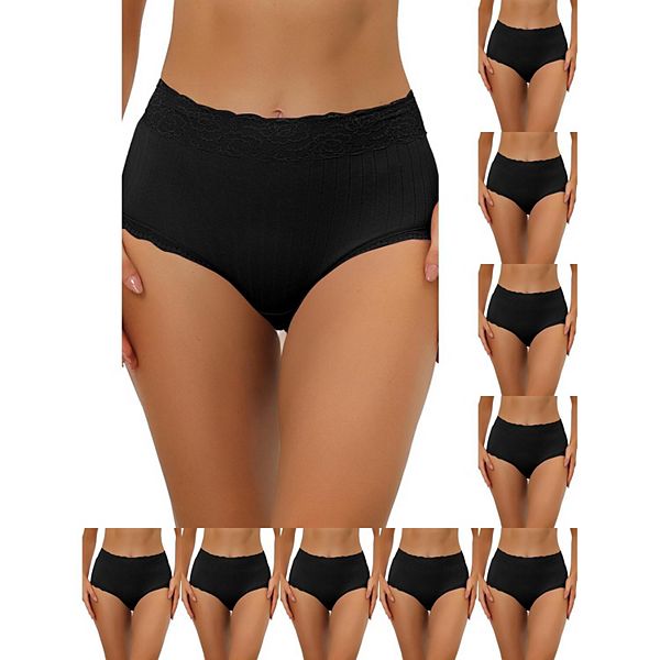 10 упаковок женских трусиков с высокой талией, утягивающие, комфортные, с кружевной отделкой и резинкой Inspire Chic, Black
10 упаковок женских трусиков с высокой талией, утягивающие, комфортные, с кружевной отделкой и резинкой Inspire Chic, Black