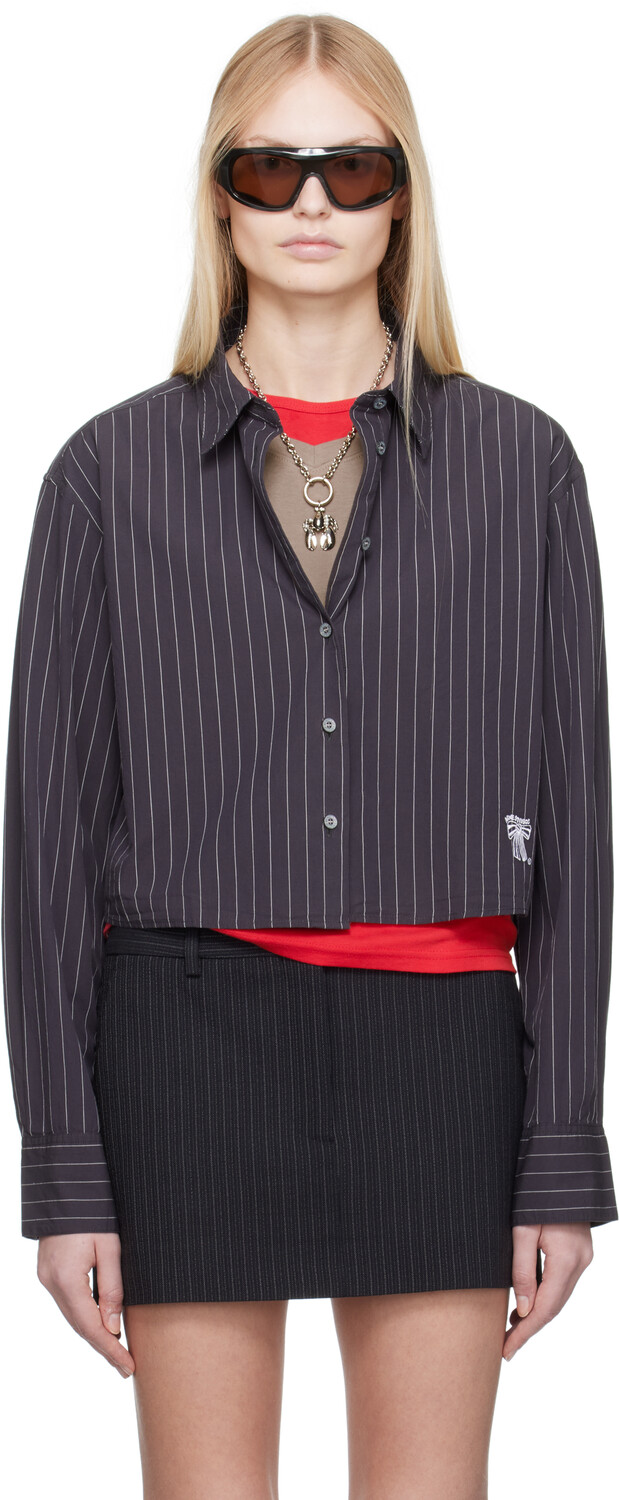 Черная жаккардовая рубашка в тонкую полоску Acne Studios
Черная жаккардовая рубашка в тонкую полоску Acne Studios