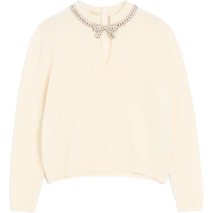 Вышитый шерстяной джемпер Valentino, белый
Вышитый шерстяной джемпер Valentino, белый