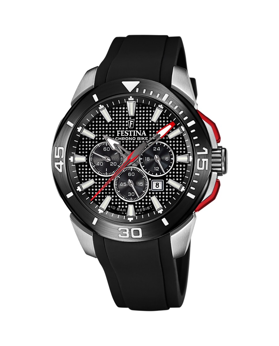 Мужские часы F20642/4 Chrono Bike из черной резины Festina, черный 
Мужские часы F20642/4 Chrono Bike из черной резины Festina, черный