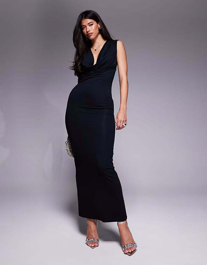Платье макси без рукавов с глубоким вырезом и воротником-хомутиком ASOS DESIGN черного цвета
Платье макси без рукавов с глубоким вырезом и воротником-хомутиком ASOS DESIGN черного цвета
