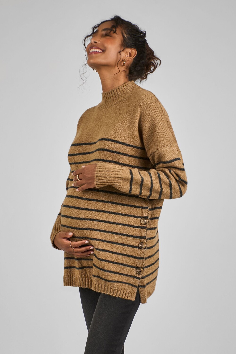 Полосатый свитер с высоким воротом для беременных и кормящих мам Jojo Maman Bébé, коричневый
Полосатый свитер с высоким воротом для беременных и кормящих мам Jojo Maman Bébé, коричневый