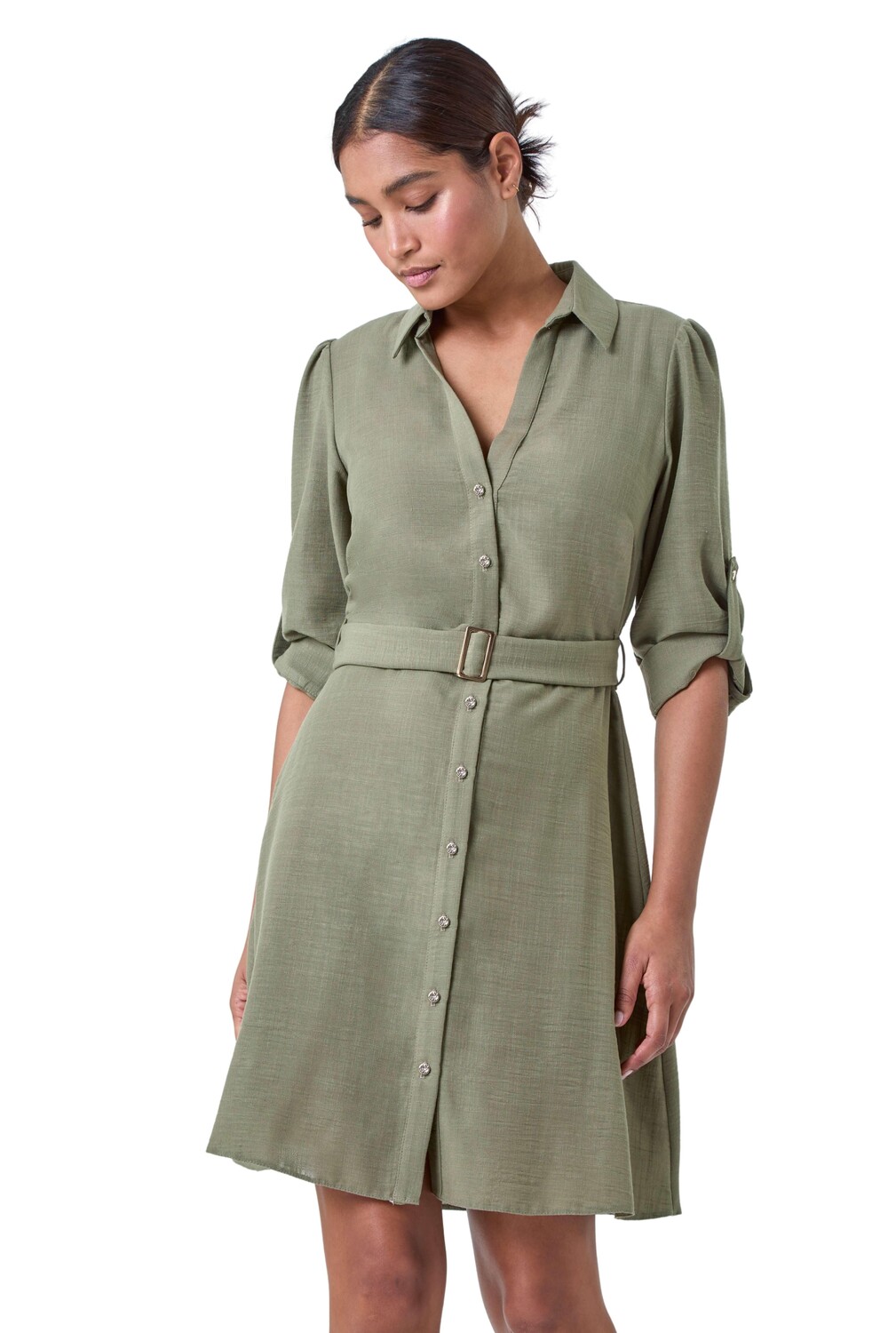 Короткое платье-рубашка с поясом Roman, коричневый
Короткое платье-рубашка с поясом Roman, коричневый