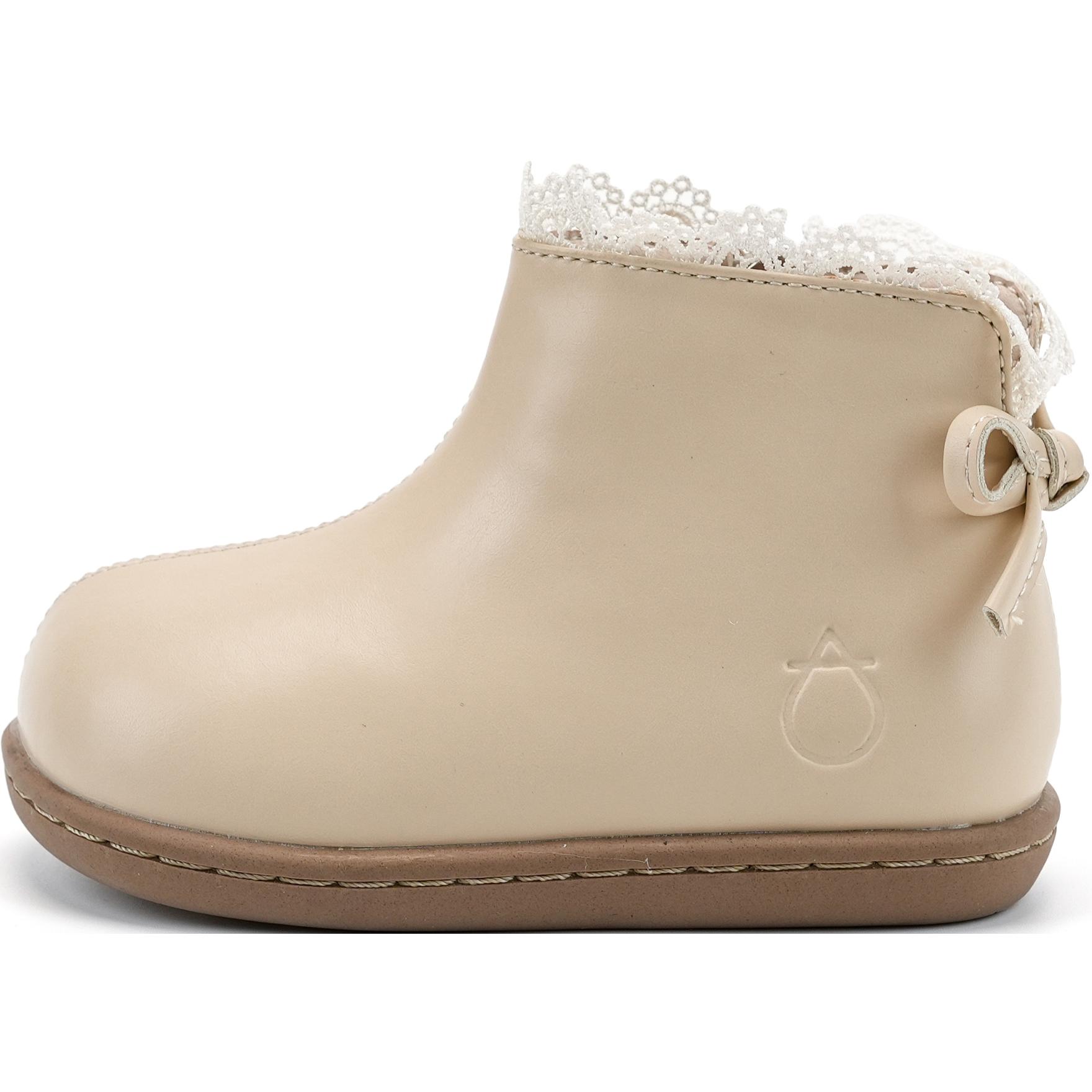 Детские кожаные ботинки для дошкольников QINUOSHU, бежевый 
Детские кожаные ботинки для дошкольников QINUOSHU, бежевый