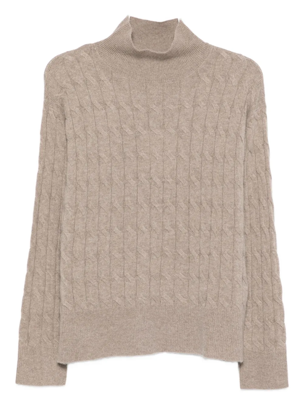 Свитер с воротником-стойкой, связанный косами Marella, нейтральный 
Свитер с воротником-стойкой, связанный косами Marella, нейтральный