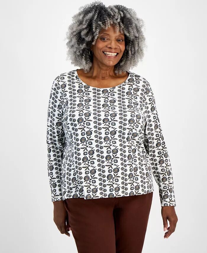 Топ больших размеров с принтом и круглым вырезом, длинными рукавами Style & Co, мультиколор
Топ больших размеров с принтом и круглым вырезом, длинными рукавами Style & Co, мультиколор