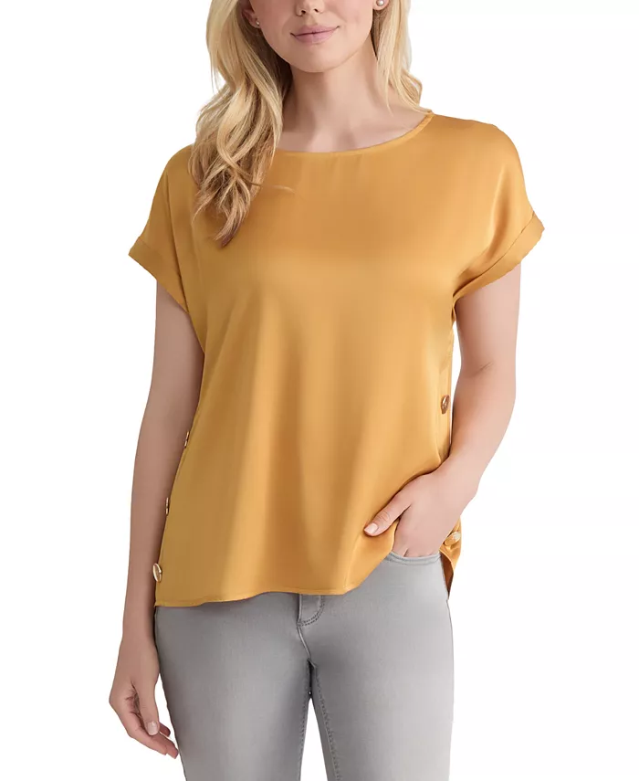 Миниатюрная блузка из кованого атласа с отделкой на пуговицах Jones New York, коричневый/бежевый
Миниатюрная блузка из кованого атласа с отделкой на пуговицах Jones New York, коричневый/бежевый