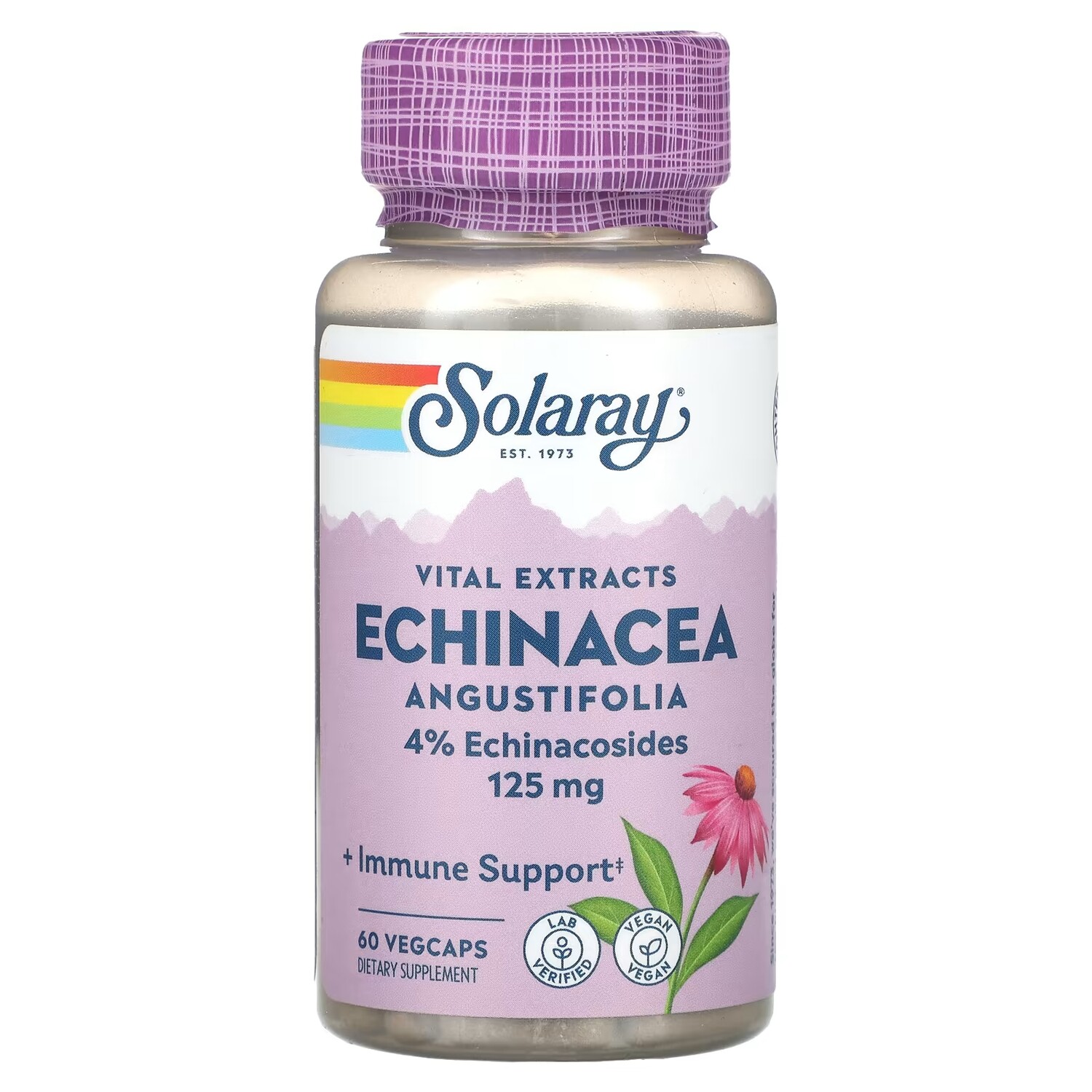 Добавка Solaray Vital Extracts Echinacea Angustifolia 125 мг, 60 растительных капсул
Добавка Solaray Vital Extracts Echinacea Angustifolia 125 мг, 60 растительных капсул