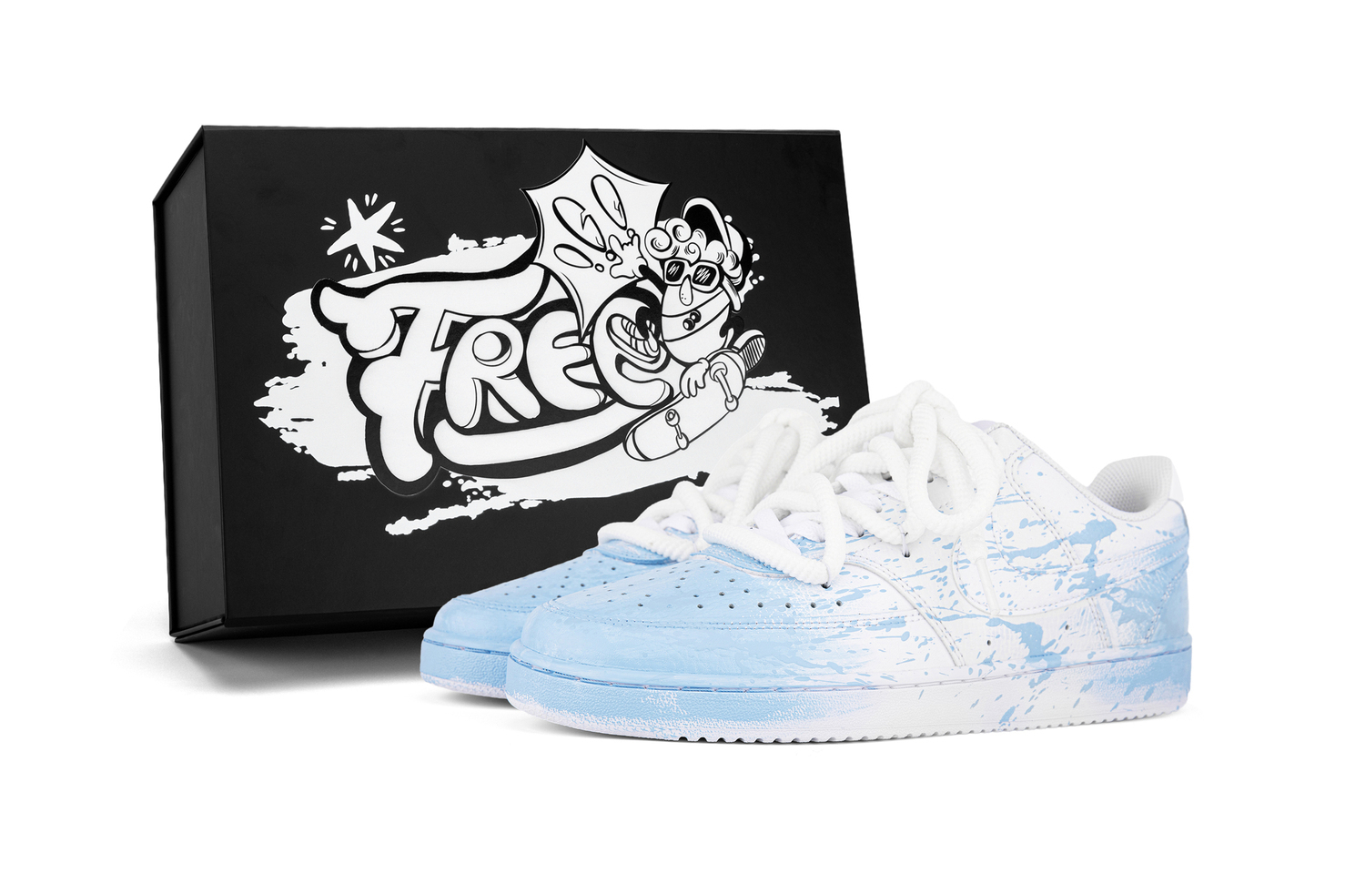 Nike Court Vision Slip Resistant Abrasion Resistant низкие кроссовки для скейтбординга мужские бело-синие, в стиле "брызги чернил"
Nike Court Vision Slip Resistant Abrasion Resistant низкие кроссовки для скейтбординга мужские бело-синие, в стиле "брызги чернил"