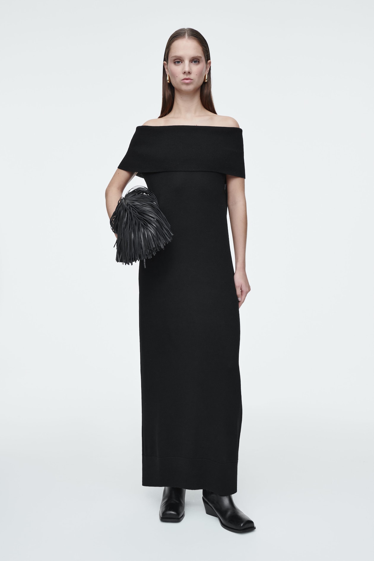 Платье бардот из мериносовой шерсти COS, черный
Платье бардот из мериносовой шерсти COS, черный