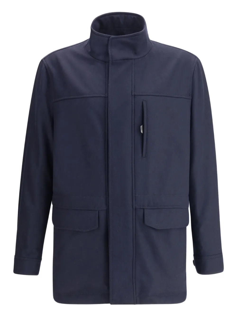 Куртка с высоким воротом и карманами-клапанами Brioni, синий
Куртка с высоким воротом и карманами-клапанами Brioni, синий