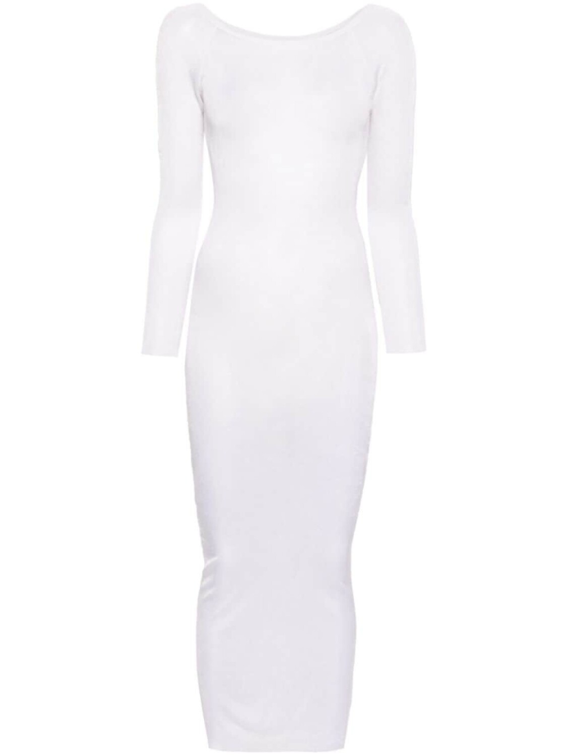 Magda Butrym полупрозрачное платье макси в рубчик, серый 
Magda Butrym полупрозрачное платье макси в рубчик, серый