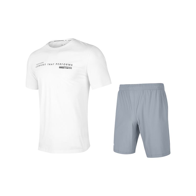 Повседневный спортивный костюм Skechers для мужчин ярко-белый (ярко-белый топ + серые шорты)
Повседневный спортивный костюм Skechers для мужчин ярко-белый (ярко-белый топ + серые шорты)