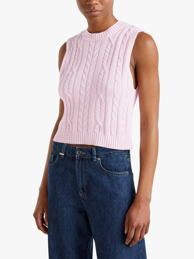 Майка из кабельного трикотажа Benetton, розовый
Майка из кабельного трикотажа Benetton, розовый