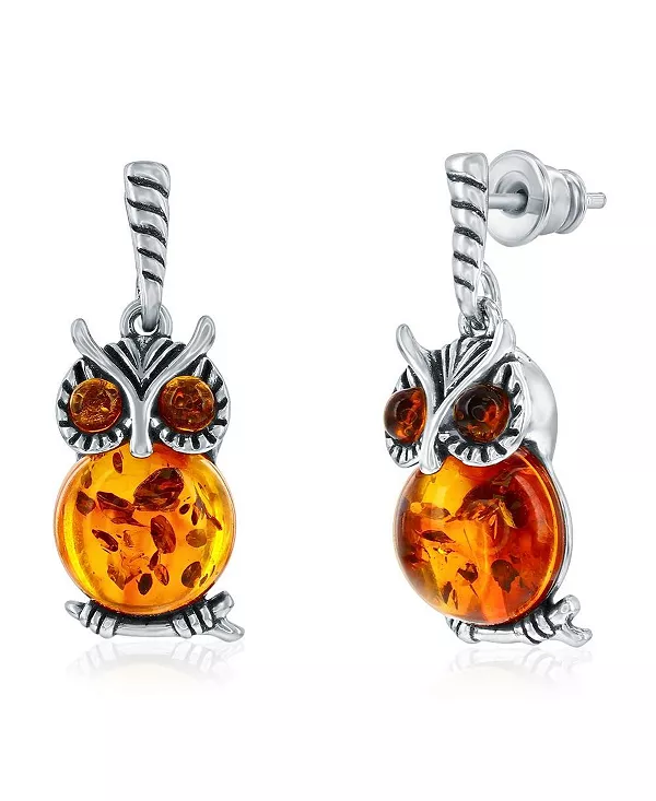 Серьги-Подвески в виде совы из стерлингового серебра и янтаря Caribbean Treasures, amber
Серьги-Подвески в виде совы из стерлингового серебра и янтаря Caribbean Treasures, amber