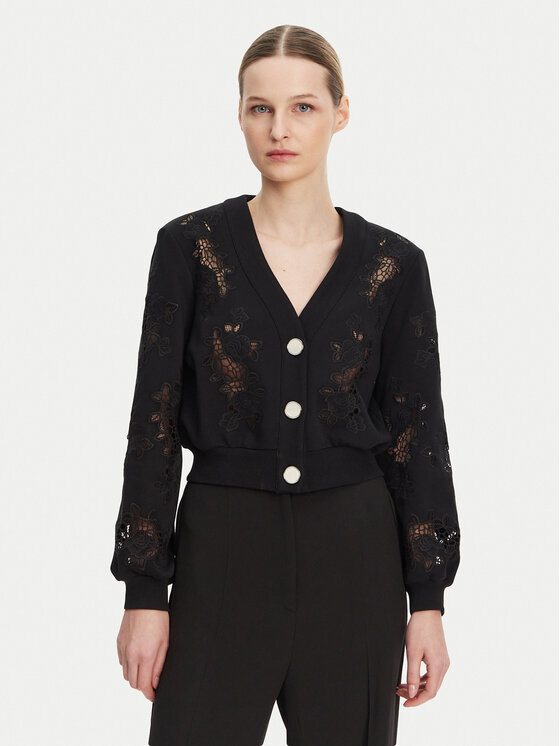 Кардиган обычного кроя W5GQ11 KCWY1 Guess, черный 
Кардиган обычного кроя W5GQ11 KCWY1 Guess, черный