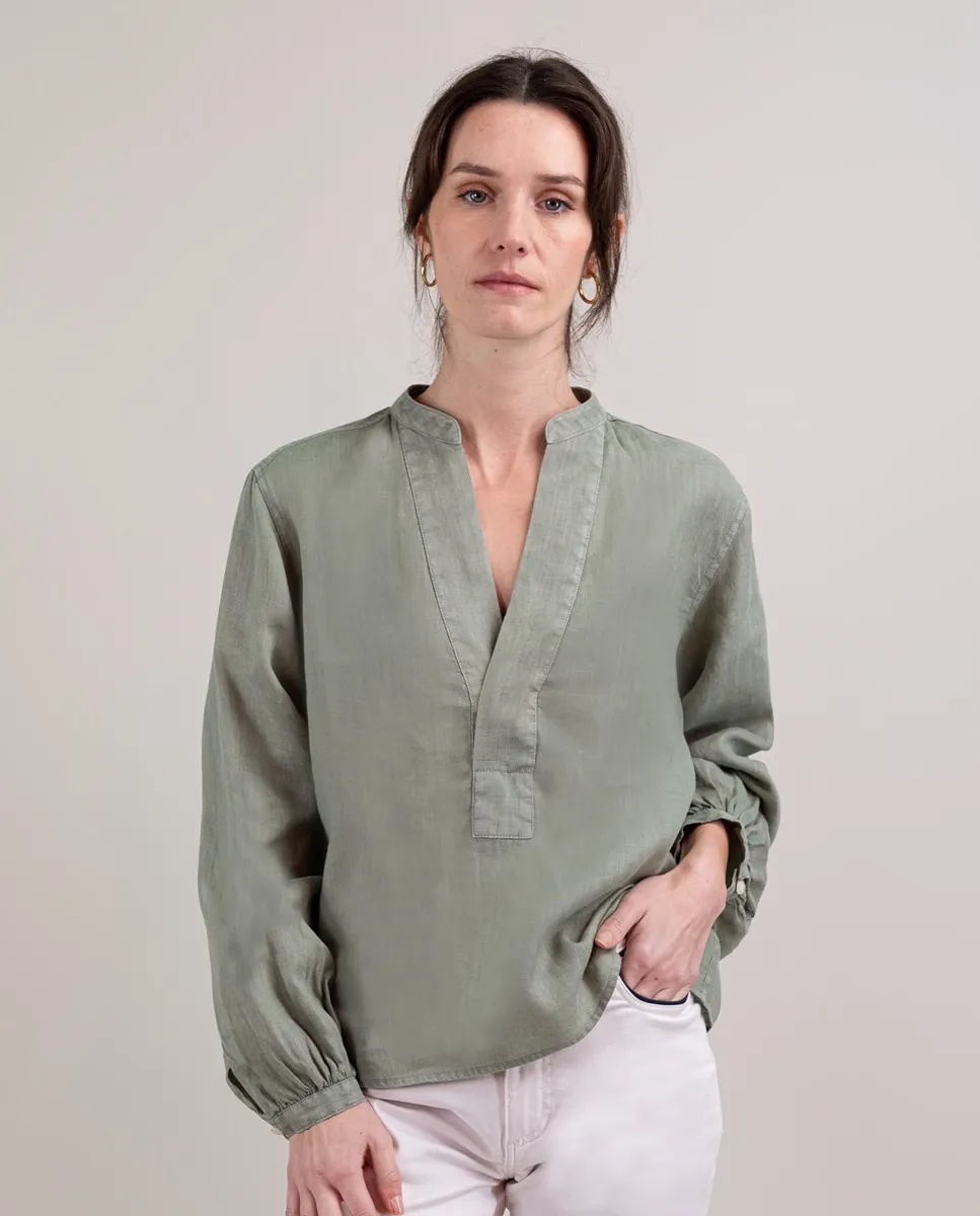 Женская льняная рубашка-поло El Ganso, зеленый
Женская льняная рубашка-поло El Ganso, зеленый