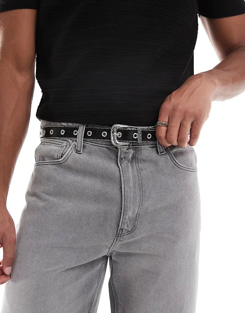 Узкий ремень ASOS DESIGN в стиле вестерн из искусственной кожи с заклепками
Узкий ремень ASOS DESIGN в стиле вестерн из искусственной кожи с заклепками