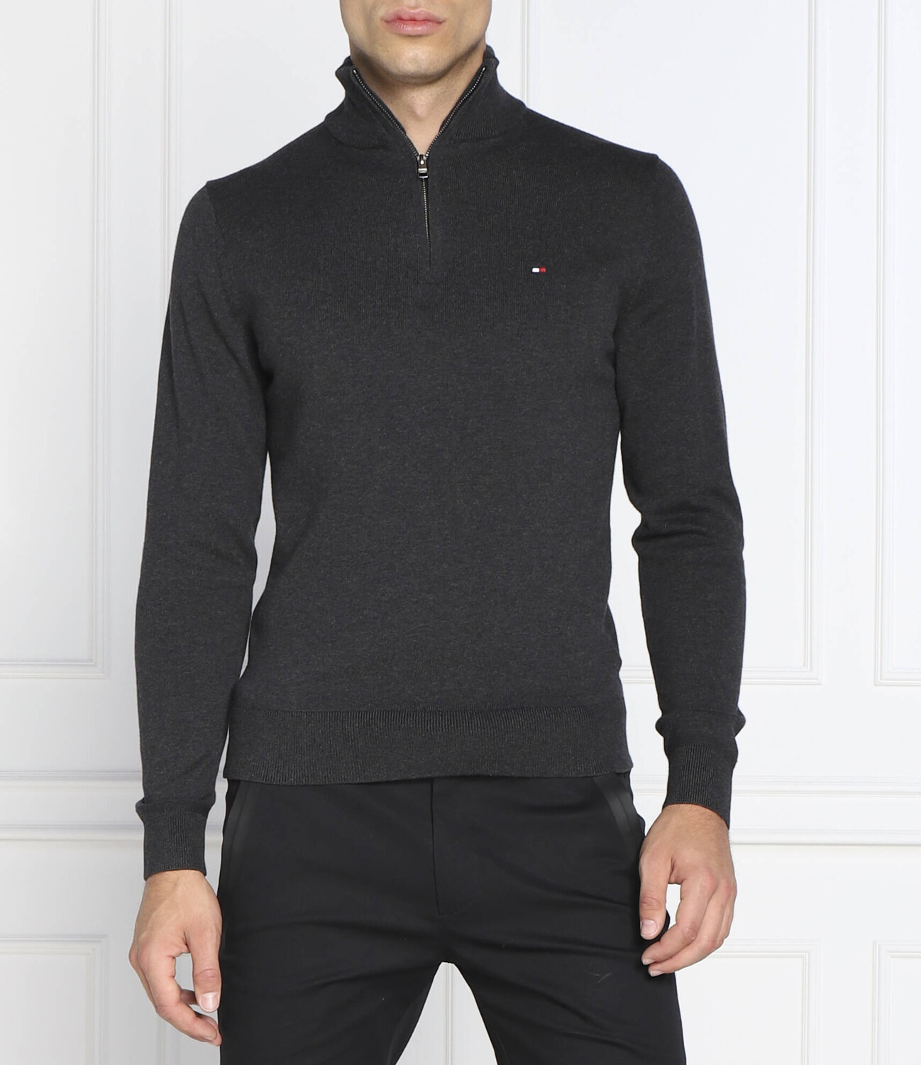 Свитер Tommy Hilfiger zip mock regular fit, цвет grafite 
Свитер Tommy Hilfiger zip mock regular fit, цвет grafite