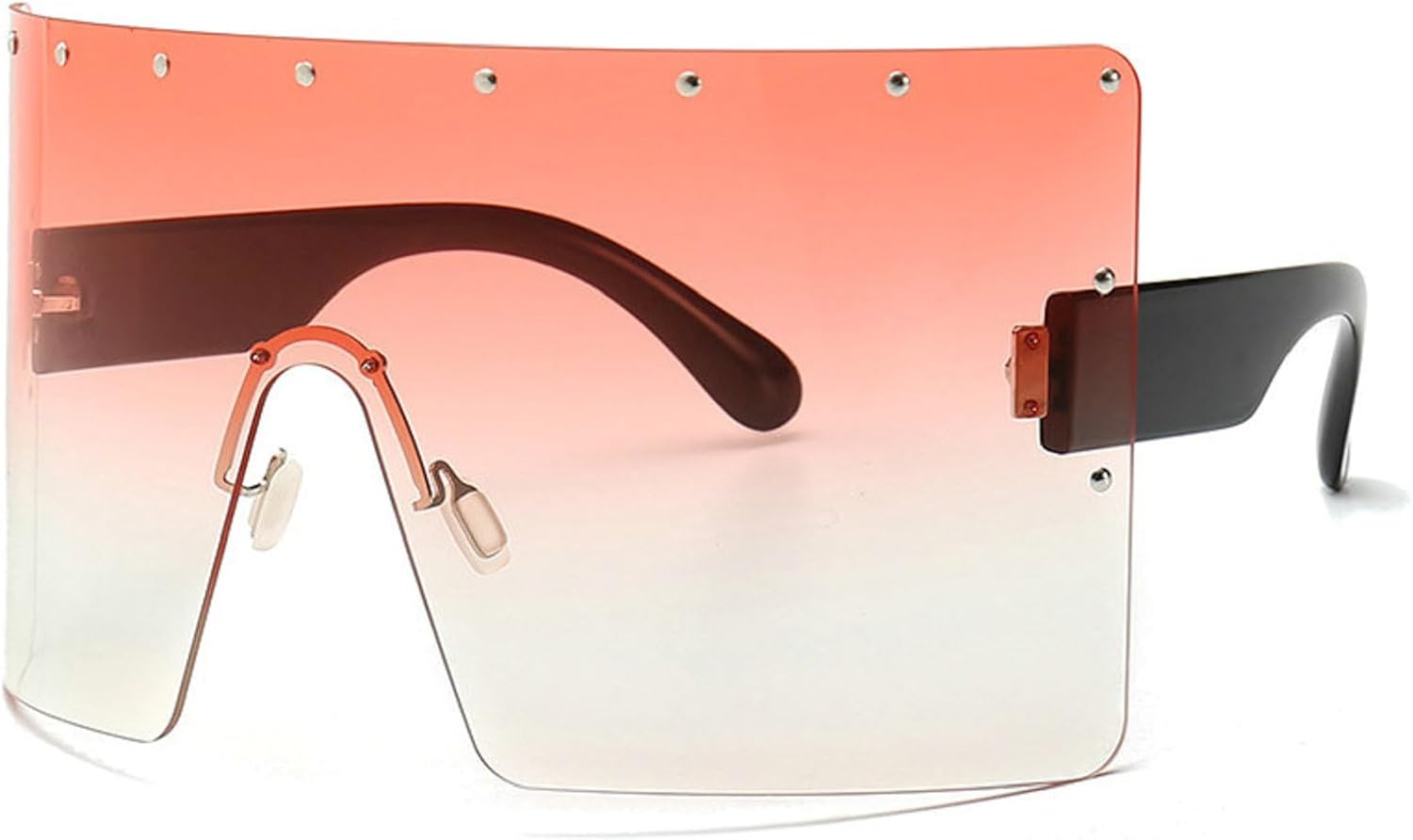 Винтажные солнцезащитные очки-маска с заклепками, цельные, женские, модные, большие, квадратные, без оправы, солнцезащитные очки с градиентным переходом цвета mincl, Pink
Винтажные солнцезащитные очки-маска с заклепками, цельные, женские, модные, большие, квадратные, без оправы, солнцезащитные очки с градиентным переходом цвета mincl, Pink