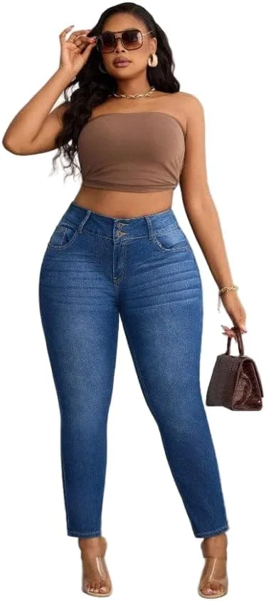 Женские джинсы Plus Size High Waist Skinny Blue Stretch Denim с рваными деталями и двойной застежкой
Женские джинсы Plus Size High Waist Skinny Blue Stretch Denim с рваными деталями и двойной застежкой
